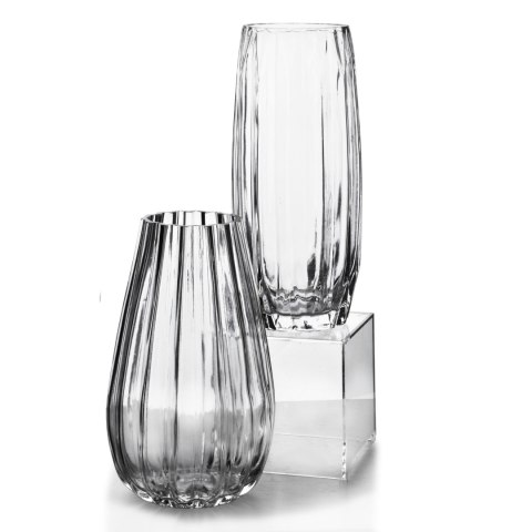 Wazon szklany SERENITE 8,5x14,5x25 cm – Mondex, Prążkowany, Kształt Kropli