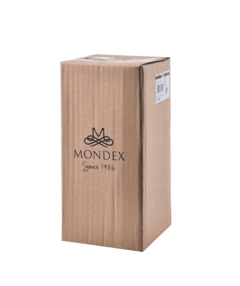 Wazon szklany SERENITE 13,5x13,5x20 cm – Mondex, Szaro-złoty, Z kołnierzem