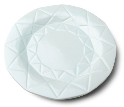 Talerz Obiadowy ADEL MINT – Miętowa Ceramika, Nowoczesny Diamentowy Wzór