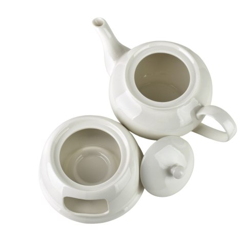 Dzbanek Porcelanowy z Podgrzewaczem BASIC 1,1 l – Biały Zestaw do Herbaty, Eco Box