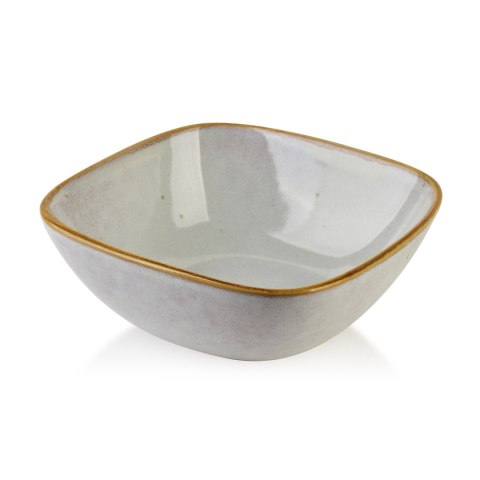 Kwadratowa Miska Ceramiczna BASIC NATURE 15 cm 410 ml – Piaskowy Krem, Styl Rzemieślniczy