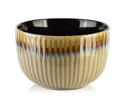 Misa Ceramiczna BASIC NATURE 1L 15,5 cm – Szkliwo Reaktywne, Bursztynowy Rant, Rzemieślnicza