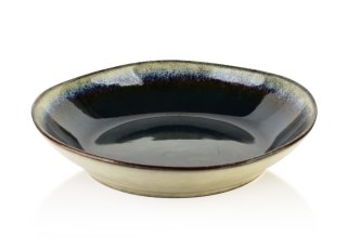 Ceramiczna Miska BASIC NATURE 23 cm 600 ml – Morski Granat i Piasek, Styl Rzemieślniczy