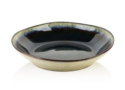 Ceramiczna Miska BASIC NATURE 23 cm 600 ml – Morski Granat i Piasek, Styl Rzemieślniczy