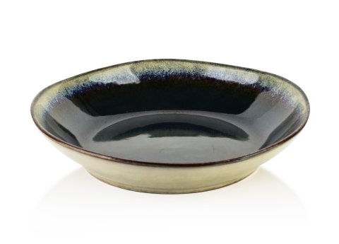 Ceramiczna Miska BASIC NATURE 23 cm 600 ml – Morski Granat i Piasek, Styl Rzemieślniczy