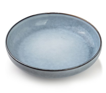 Ceramiczna Miska do Zupy BASIC NATURE 22,5 cm 1L – Niebieski Gradient, Styl Rzemieślniczy