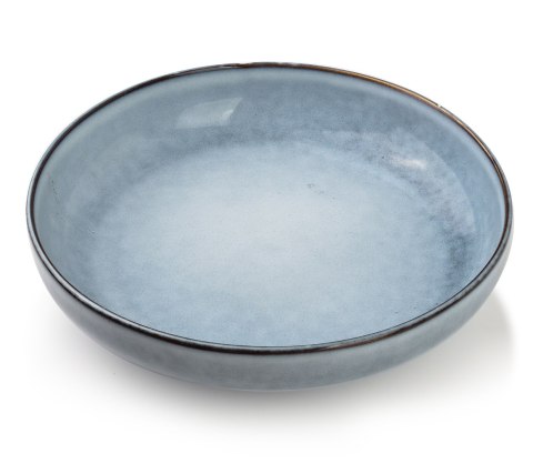 Ceramiczna Miska do Zupy BASIC NATURE 22,5 cm 1L – Niebieski Gradient, Styl Rzemieślniczy