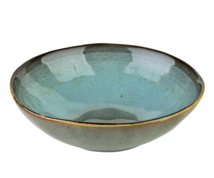 Ceramiczna Miska BASIC NATURE 20 cm 750 ml – Morski Teal, Styl Rękodzielniczy