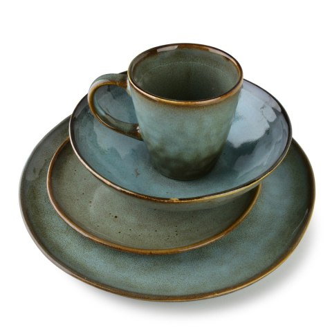 Ceramiczna Miska BASIC NATURE 20 cm 750 ml – Morski Teal, Styl Rękodzielniczy