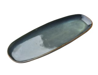 Półmisek Ceramiczny BASIC NATURE 35,5 cm – Szary Mat, Styl Rękodzielniczy