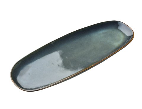 Półmisek Ceramiczny BASIC NATURE 35,5 cm – Szary Mat, Styl Rękodzielniczy