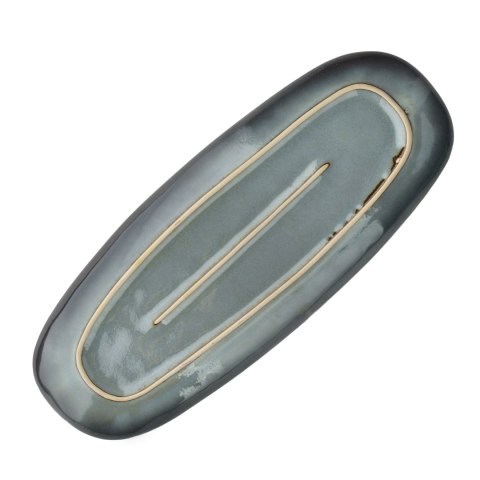 Półmisek Ceramiczny BASIC NATURE 35,5 cm – Szary Mat, Styl Rękodzielniczy