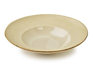 Ceramiczny Talerz do Pasty BASIC NATURE 30 cm – Styl Rzemieślniczy, Piaskowa Faktura