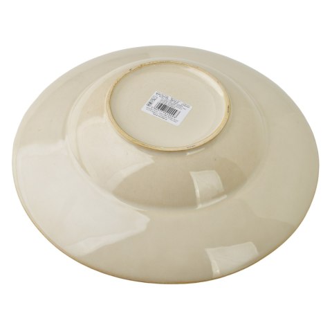 Ceramiczny Talerz do Pasty BASIC NATURE 30 cm – Styl Rzemieślniczy, Piaskowa Faktura