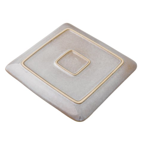 Ceramiczny Talerz Kwadratowy BASIC NATURE 24,5 cm – Styl Rękodzielniczy, Piaskowy Krem