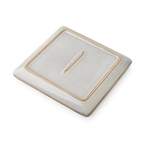 Ceramiczny Talerz Kwadratowy Deserowy BASIC NATURE 18 cm – Styl Rękodzielniczy, Piaskowy Krem