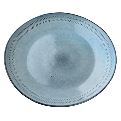 Ceramiczny Talerz Obiadowy BASIC NATURE 27,5 cm – Niebieski, Styl Rękodzielniczy