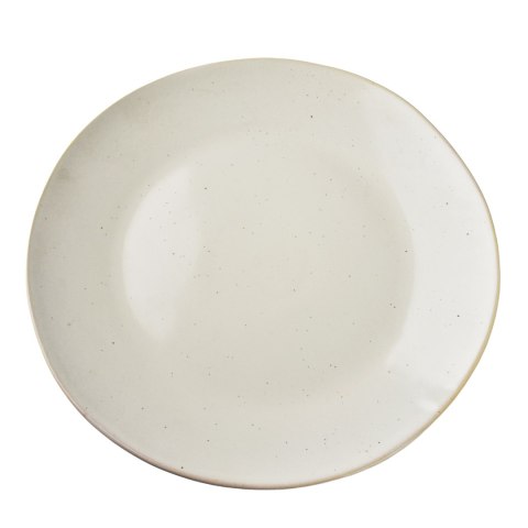 Ceramiczny Talerz Obiadowy BASIC NATURE 28 cm – Nakrapiany Krem, Styl Rękodzielniczy