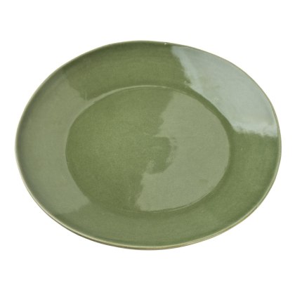 Ceramiczny Talerz Płaski BASIC NATURE 27,5 cm – Oliwkowa Zieleń, Styl Nature