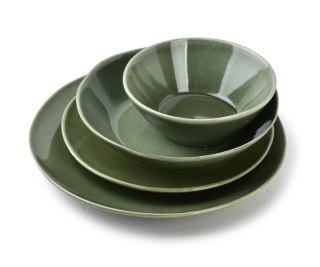 Ceramiczny Talerz Płaski BASIC NATURE 27,5 cm – Oliwkowa Zieleń, Styl Nature