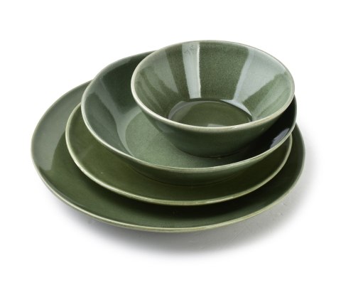 Ceramiczny Talerz Płaski BASIC NATURE 27,5 cm – Oliwkowa Zieleń, Styl Nature