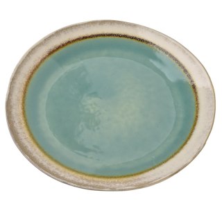 Ceramiczny Talerz Płaski BASIC NATURE 27,5 cm – Morski Teal, Styl Rękodzielniczy