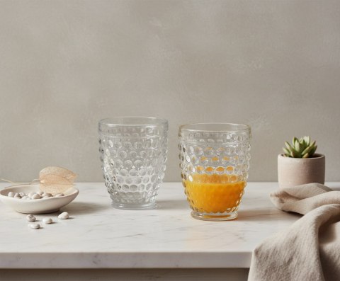 ELISE DOTS Komplet 6 szklanek 300 ml – Szkło Niebarwione z Tłoczeniem