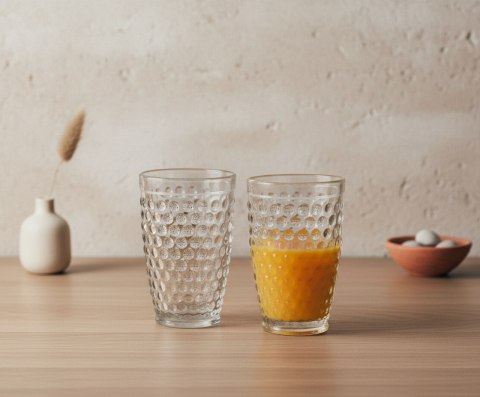 ELISE DOTS Komplet 6 Szklanek Wysokich 380 ml – Szkło Niebarwione