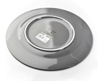 HUDSON Talerz Obiadowy 27 cm – Szara Porcelana, Efekt Młotkowania