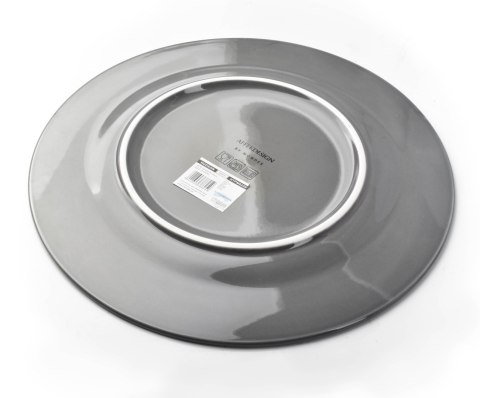 HUDSON Talerz Obiadowy 27 cm – Szara Porcelana, Efekt Młotkowania