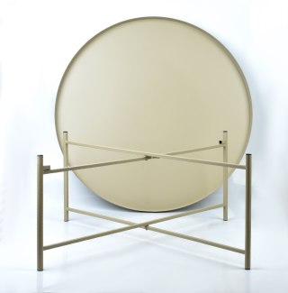 LUCAS BEIGE Stolik kawowy 76,5x32 cm – Metalowa Ława Loft