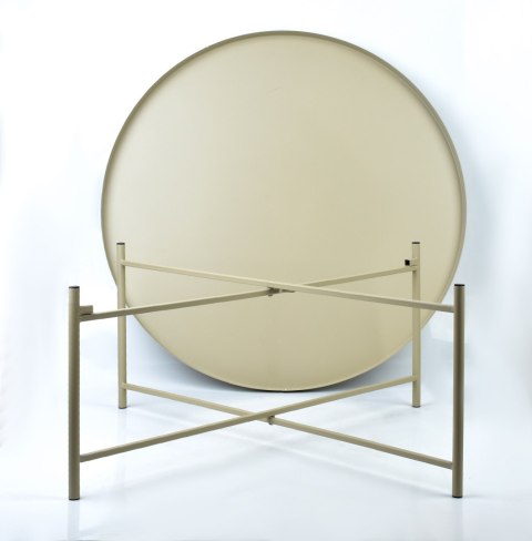 LUCAS BEIGE Stolik kawowy 76,5x32 cm – Metalowa Ława Loft