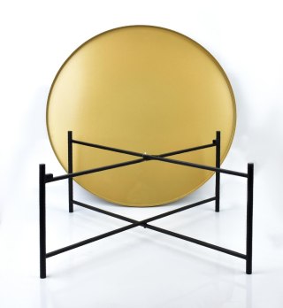 LUCAS BLACK&GOLD Stolik kawowy 76,5x32 cm – Metalowy, Złoty Blat