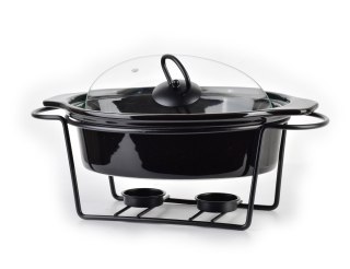 MODERN KITCHEN Naczynie z podgrzewaczem 1,25 L – Czarne Owalne, Allesken