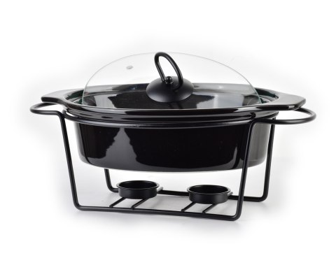 MODERN KITCHEN Naczynie z podgrzewaczem 1,25 L – Czarne Owalne, Allesken