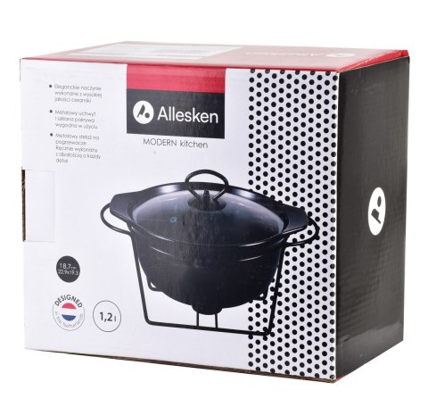 MODERN KITCHEN Naczynie z podgrzewaczem 1,2 L – Czarne, Allesken