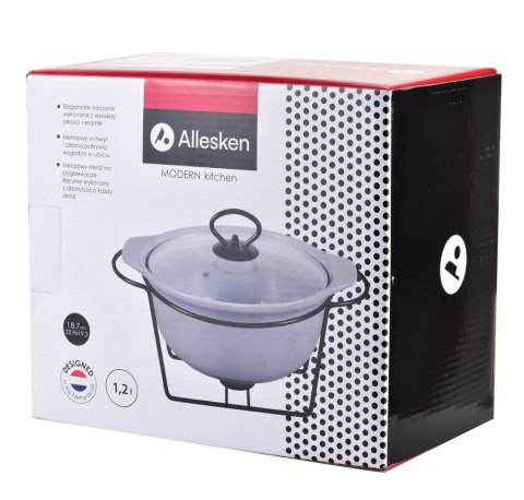 MODERN KITCHEN Naczynie z podgrzewaczem 1,2 L – Szara Ceramika, Allesken