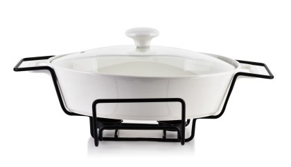 MODERN KITCHEN Naczynie z podgrzewaczem 1,6 L – Gładka Biała Kamionka, Allesken