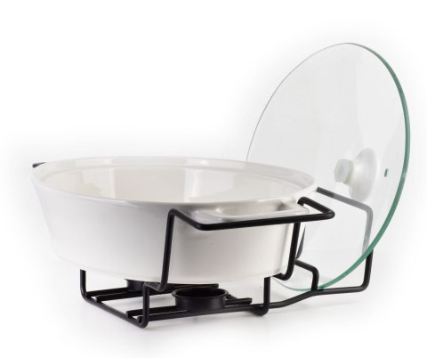 MODERN KITCHEN Naczynie z podgrzewaczem 1,6 L – Gładka Biała Kamionka, Allesken