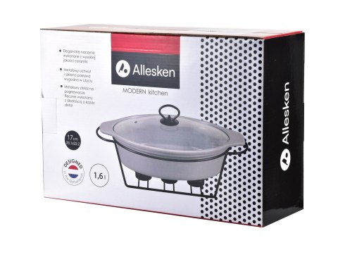 MODERN KITCHEN Naczynie z podgrzewaczem 1,6 L – Szara Ceramika, Allesken
