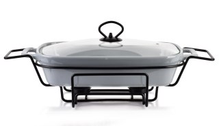 MODERN KITCHEN Naczynie z podgrzewaczem 2,1 L – Szare Prostokątne XXL, Allesken