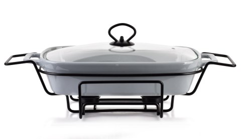 MODERN KITCHEN Naczynie z podgrzewaczem 2,1 L – Szare Prostokątne XXL, Allesken