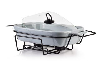 MODERN KITCHEN Naczynie z podgrzewaczem 2,1 L – Szare Prostokątne XXL, Allesken