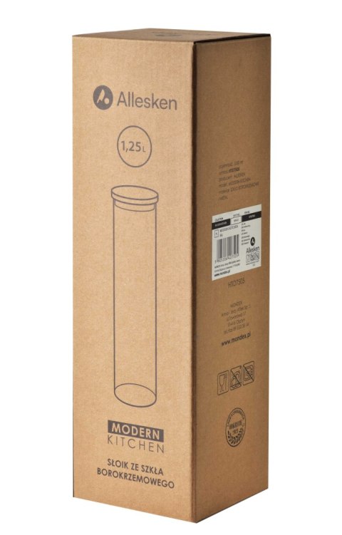 MODERN KITCHEN Słoik 1,25 L – Szklany Pojemnik 28 cm, Allesken