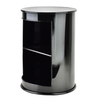 ROGER Stolik metalowy z półką 33,5x46 cm – Czarny, Okrągły, Industrialny