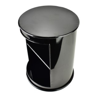 ROGER Stolik metalowy z półką 33,5x46 cm – Czarny, Okrągły, Industrialny