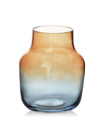 Wazon szklany SERENITE 13x13x18 cm – Mondex, Szaro-pomarańczowy Gradient