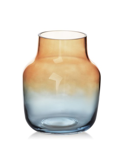 Wazon szklany SERENITE 13x13x18 cm – Mondex, Szaro-pomarańczowy Gradient