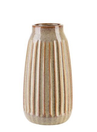 Wazon Ceramiczny ARINA BEIGE 28,5 cm – Prążkowany, Jasnobeżowy, Nowoczesny