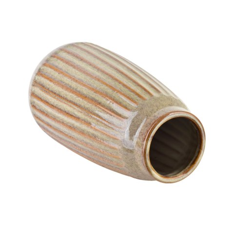 Wazon Ceramiczny ARINA BEIGE 28,5 cm – Prążkowany, Jasnobeżowy, Nowoczesny